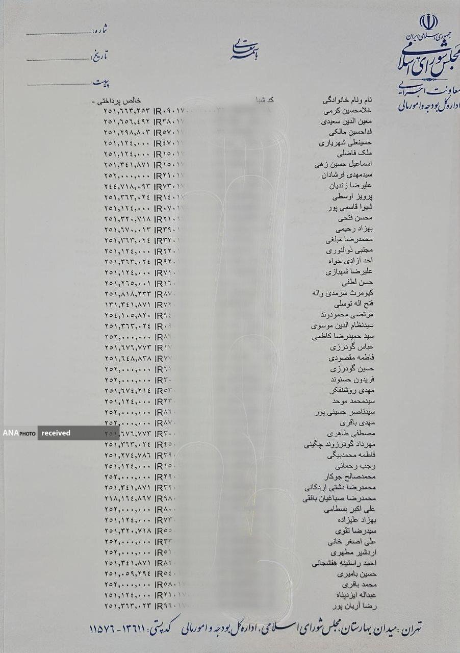 تکذیب دریافت حقوق 250 میلیون تومانی نمایندگان مجلس مستندات